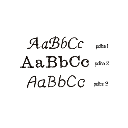 3 polices d'écriture différentes pour personnalisation broderie